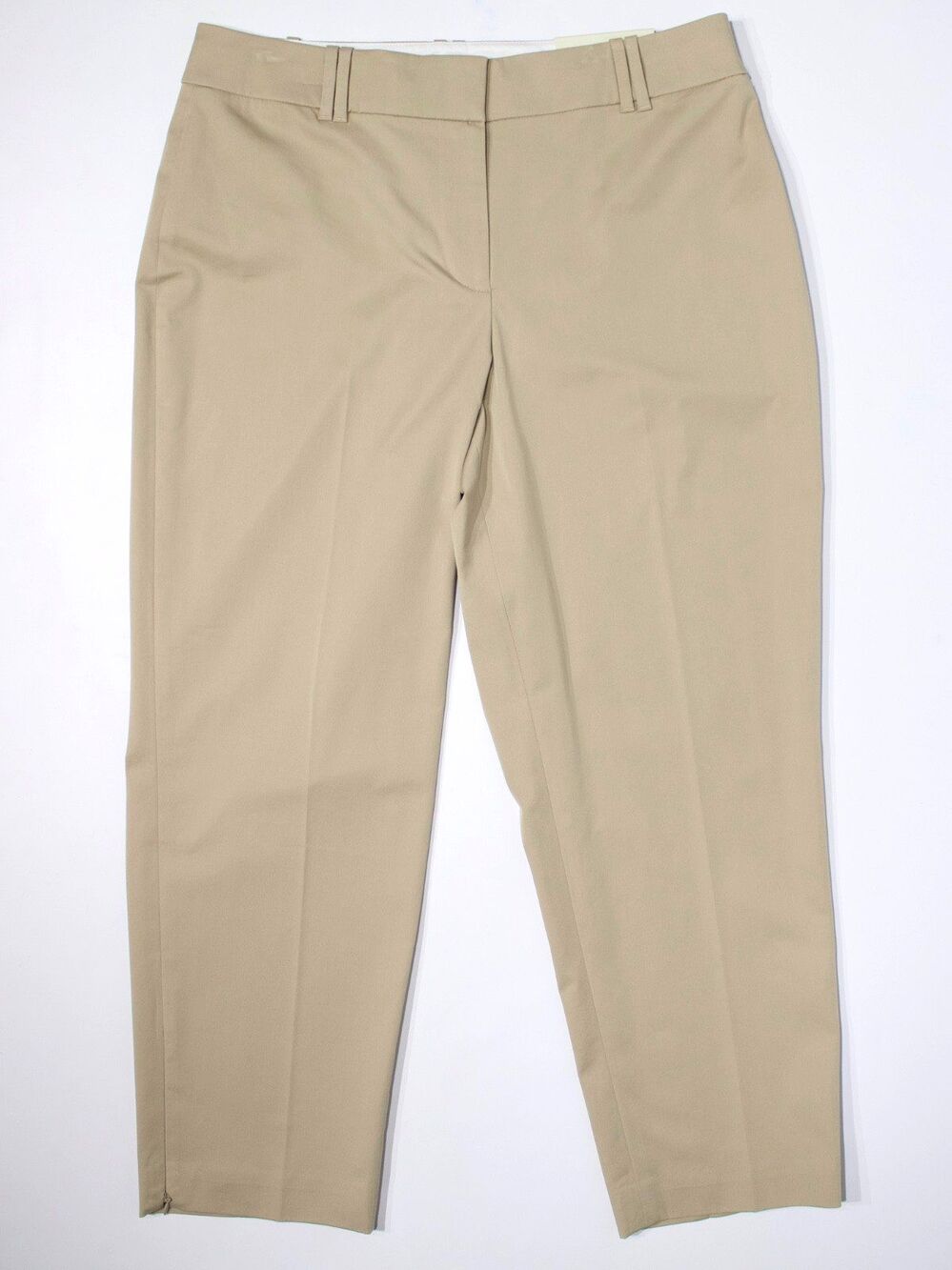 NWT Ann Taylor Curvy Fit Cropped Pants Light Beige Stretch Women Size 10 (A6) - Picture 1 of 14